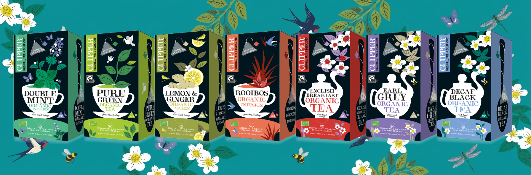 Clipper Premium Pyramids range — 7 organic tea varieties
